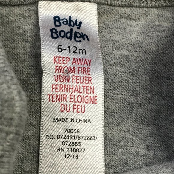 Baby Boden Dump Truck Romper Gray, 100% Coton Unisex Baby Size‎ 6-12 Months - Picture 9 of 10